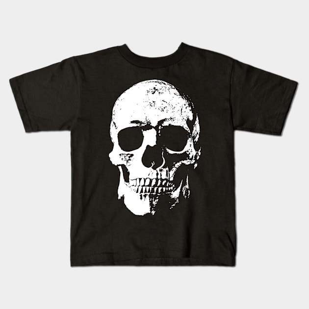 white skull Kids T-Shirt by R LANG GRAPHICS